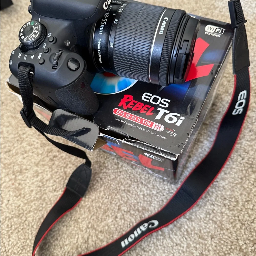 Canon EOS Rebel T6i Black DSLR Camera